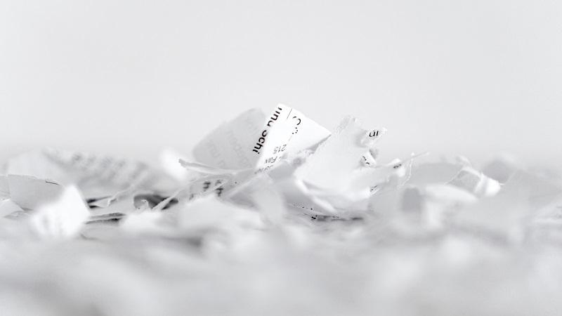 A close-up image of shredded waste paper