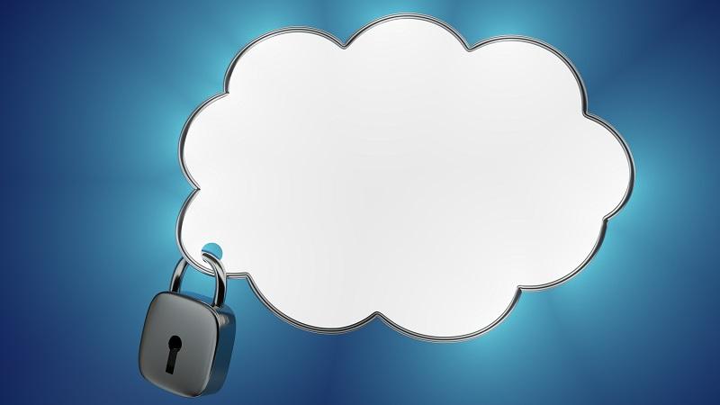 An illustration of a cloud with a padlock attached