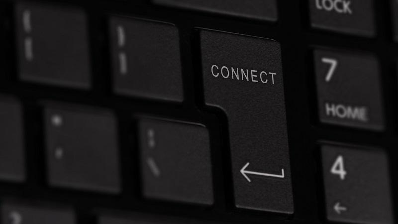 An image of a button on a keyboard reading &#039;Connect&#039;, and situated where the &#039;Enter&#039; key would usually be