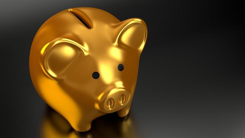 An image of a gold piggy bank