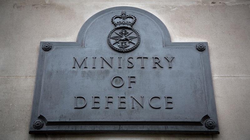 An image of a sign outside the Ministry of Defence
