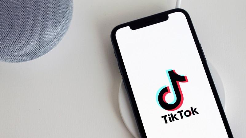 An image of the TikTok logo displayed on a phone