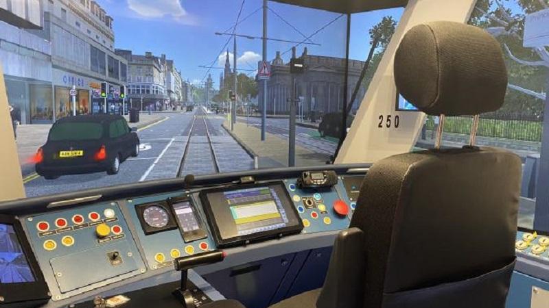 An image of the trams simulator used to train new drivers in Edinburgh